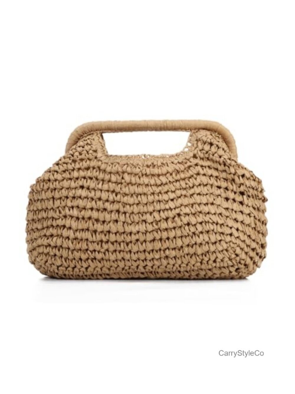 Straw Dumpling Clutch Bag Handmade Woven Summer Beach Tote Purse